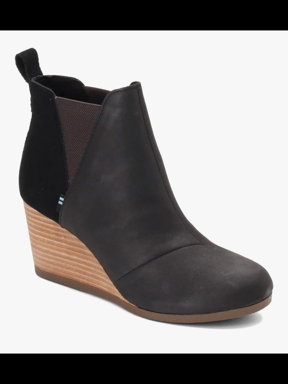 TOMS womens Kelsey Pump Size 9 , Black Leather/Suede
